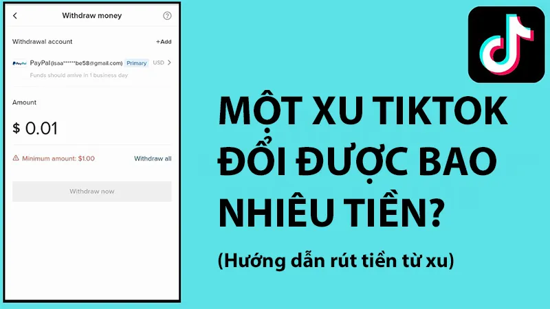 1 xu TikTok bằng bao nhiêu tiền?